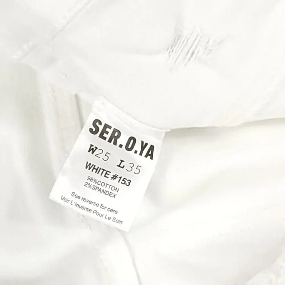 Ser.o.ya Olivia Mid Rise Flare Jeans White - Picture 13 of 15